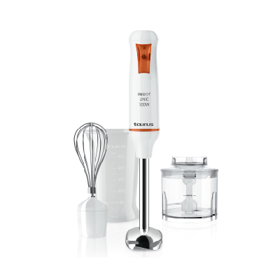 Taurus Robot Unic 500 Plus Inox Mélangeur par immersion 500 W Orange, Blanc