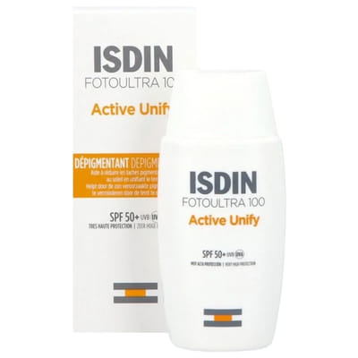 Crème solaire visage dépigmentante SPF50+ 50ml Active Unify FotoUltra 100 Isdin