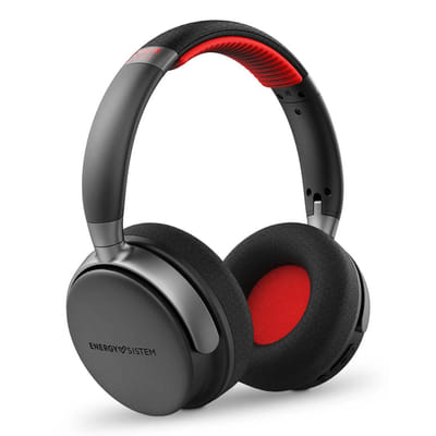 Energy Sistem Power Sport Wired & Wireless Headphones Over-Ear Sports USB Type-C Bluetooth Black, Red