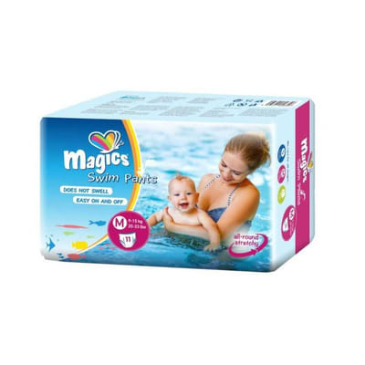 Magics حفاضات سباحة – الحجم M 9-15كغ – عبوة من 11 قطعة