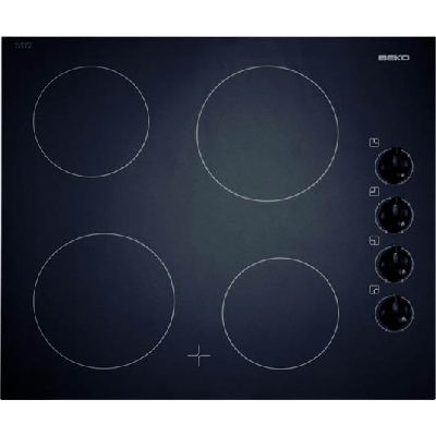 Beko HIC 64100 plaque Noir Intégré (placement) Plaque avec zone à induction 4 zones