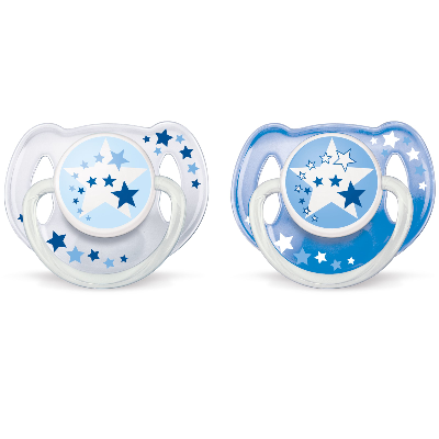 Philips AVENT SCF176/62 tétine pour bébé Tétine pour bébé pour la nuit Silicone Bleu, Blanc