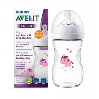 AVENT NATURAL SLOW FLOW BOTTLE FROM 1 MONTH Unicorn 260ML