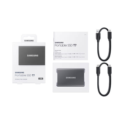 قرص SSD محمول سامسونج T7 2 تيرابايت رمادي