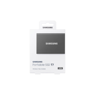 قرص SSD محمول سامسونج T7 2 تيرابايت رمادي