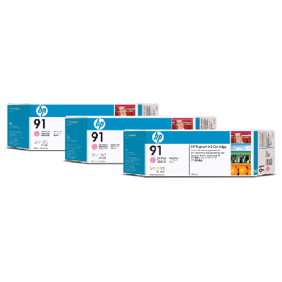 HP 91 3-pack 775-ml Light Magenta DesignJet Pigment Ink Cartridges cartouche d'encre 1 pièce(s) Original Magenta clair (C9487A) HP 91 3-pack 775-ml Light Magenta DesignJet Pigment Ink Cartridges cartouche d'encre 1 pièce(s) Original Magenta clair (C9487A)