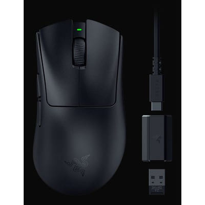 رازر ديث آدر V3 هايبر سبيد ماوس ألعاب لليد اليمنى RF لاسلكي + USB نوع-C بصري 26000 نقطة في البوصة