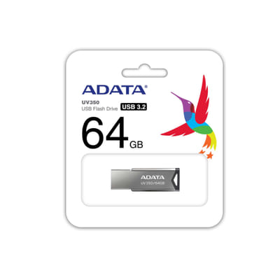 ADATA UV350 محرك USB فلاش 64 جيجا بايت USB نوع-A رمادي