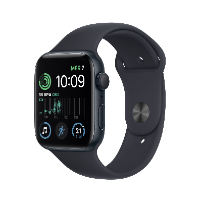 Apple Watch SE OLED 44 mm Numérique 368 x 448 pixels Écran tactile Noir Wifi GPS (satellite)