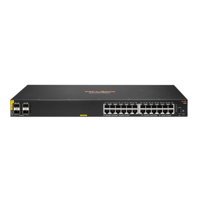 Aruba 6100 24G Class4 PoE 4SFP+ 370W Managed L3 Gigabit Ethernet (10/100/1000) Ethernet Connection, supporting power via this port (PoE) 1U Black
