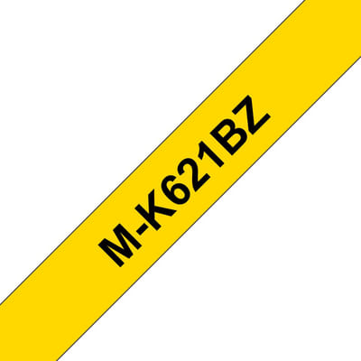 براذر MK621BZ شريط ملصقات أسود على أصفر M
