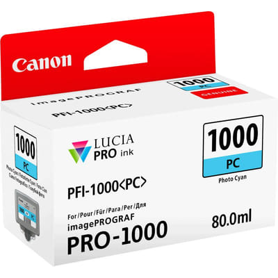 كانون PFI-1000PC باللون السماوي الفوتوغرافي - خراطيش حبر كانون الأصلية (0550C001AA)