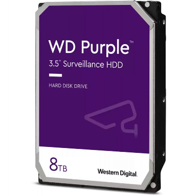 Disque dur interne 3.5" Western Digital Purple 8 To pour les systèmes de vidéosurveillance et de sécurité (WD84PUR-64)