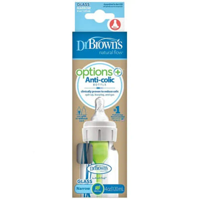 Dr Brown's Biberon en verre 120ml Cole étroit