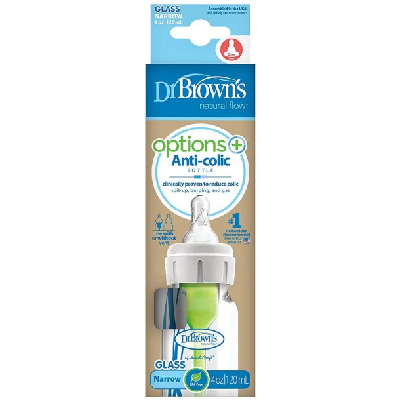 Dr Brown's Biberon en verre 120ml Cole étroit