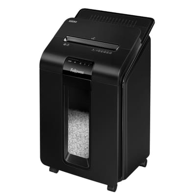 Fellowes AutoMax 100M Paper Shredder Cross-Cut 22 cm Black