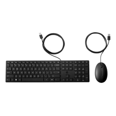 HP WIRED 320MK COMBO FR لوحة مفاتيح ماوس مشمول USB أسود