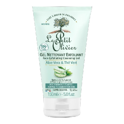 Le petit olivier – gel nettoyant exfoliant quotidien aloe vera et the vert 400 ml