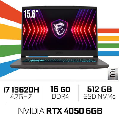 MSI THIN B13ve-2473xma I7 13620h/16 جيجابايت DDR4/512 جيجابايت/RTX4050 6 جيجابايت 15.6 بوصة 144 هرتز