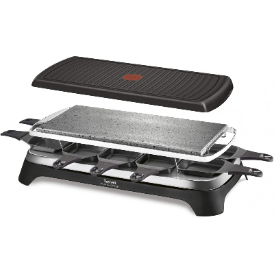 Raclette Pierrade TEFAL 3 en 1 pour 10 Personnes RE45A812 / Noir Inox / 1350W Raclette Pierrade TEFAL 3 en 1 pour 10 Personnes RE45A812 / Noir Inox / 1350W