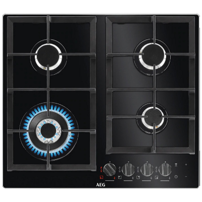 TABLE DE CUISSON GOG 60cm 2 en fonte 3 Couronne  FLAME LIGHT AEG
