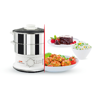 Tefal VC1451 cuiseur vapeur 2 Nombre de paniers Comptoir Acier inoxydable, Blanc Tefal VC1451 cuiseur vapeur 2 Nombre de paniers Comptoir Acier inoxydable, Blanc