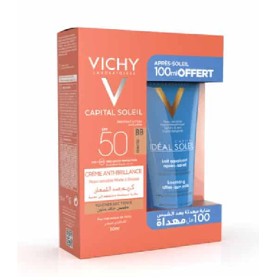 VICHY CAPITAL SOLEIL CREME ANTI BRILLANT TEINTE + APRES SOLEIL 100 ML VICHY CAPITAL SOLEIL CREME ANTI BRILLANT TEINTE + APRES SOLEIL 100 ML